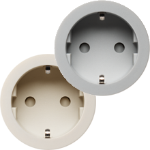 Rond 2.0 Socket F - small trim - cream/grey