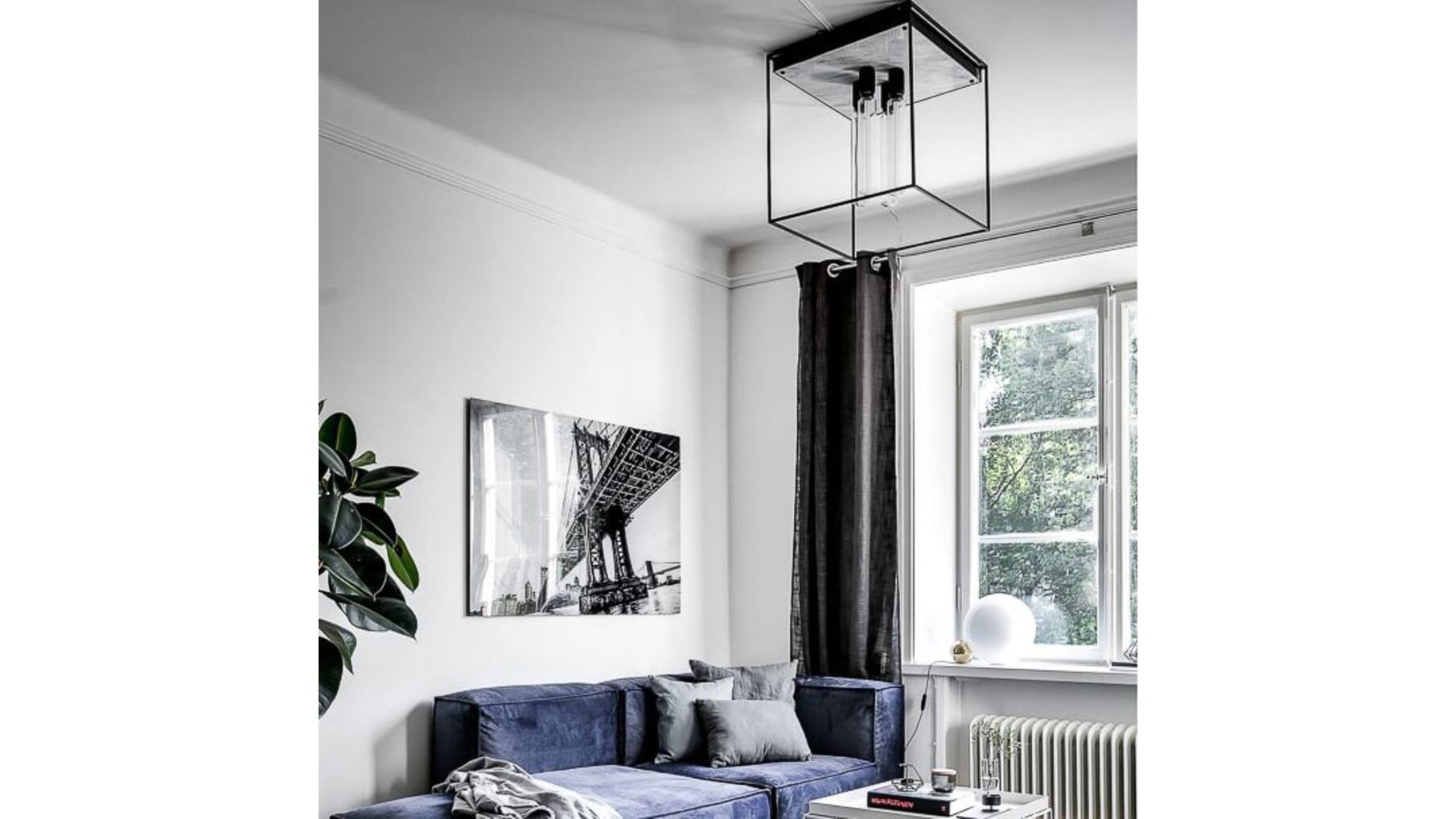 Caged Ceiling 4.0 - Polished White Marble/Buster Bulb Tube