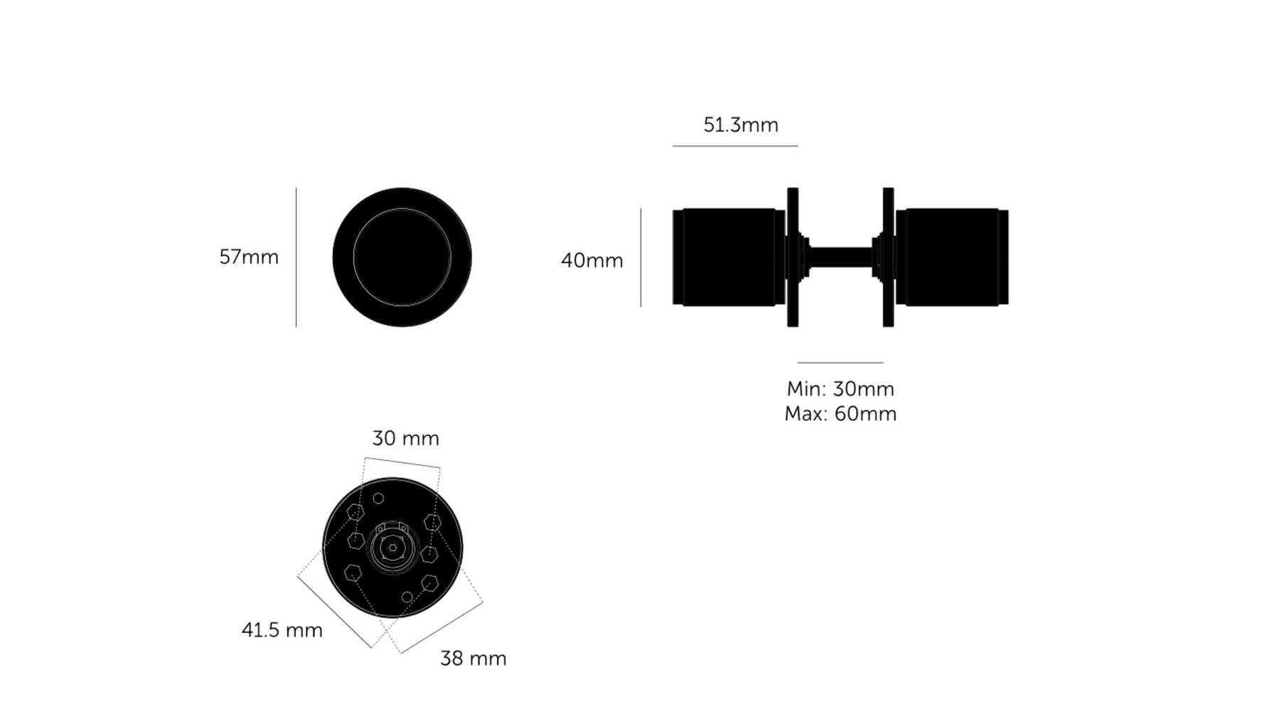 Door Knob Set/Linear/Steel