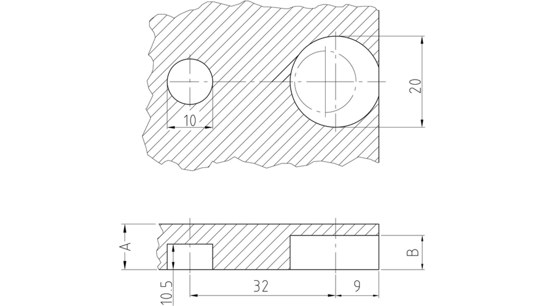 Verbindingsbeslag vernikkeld met neus, met V rand 16mm hout
