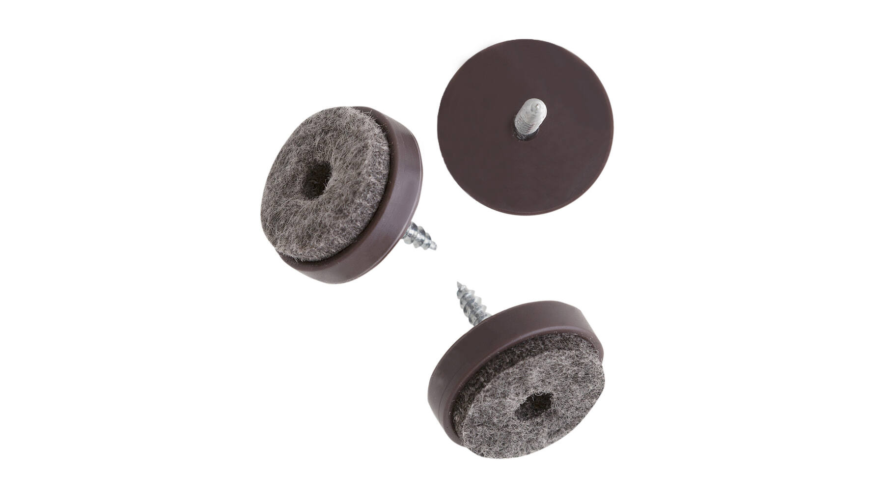 Silentaglijder kunststof 20mm bruin met bruin vilt