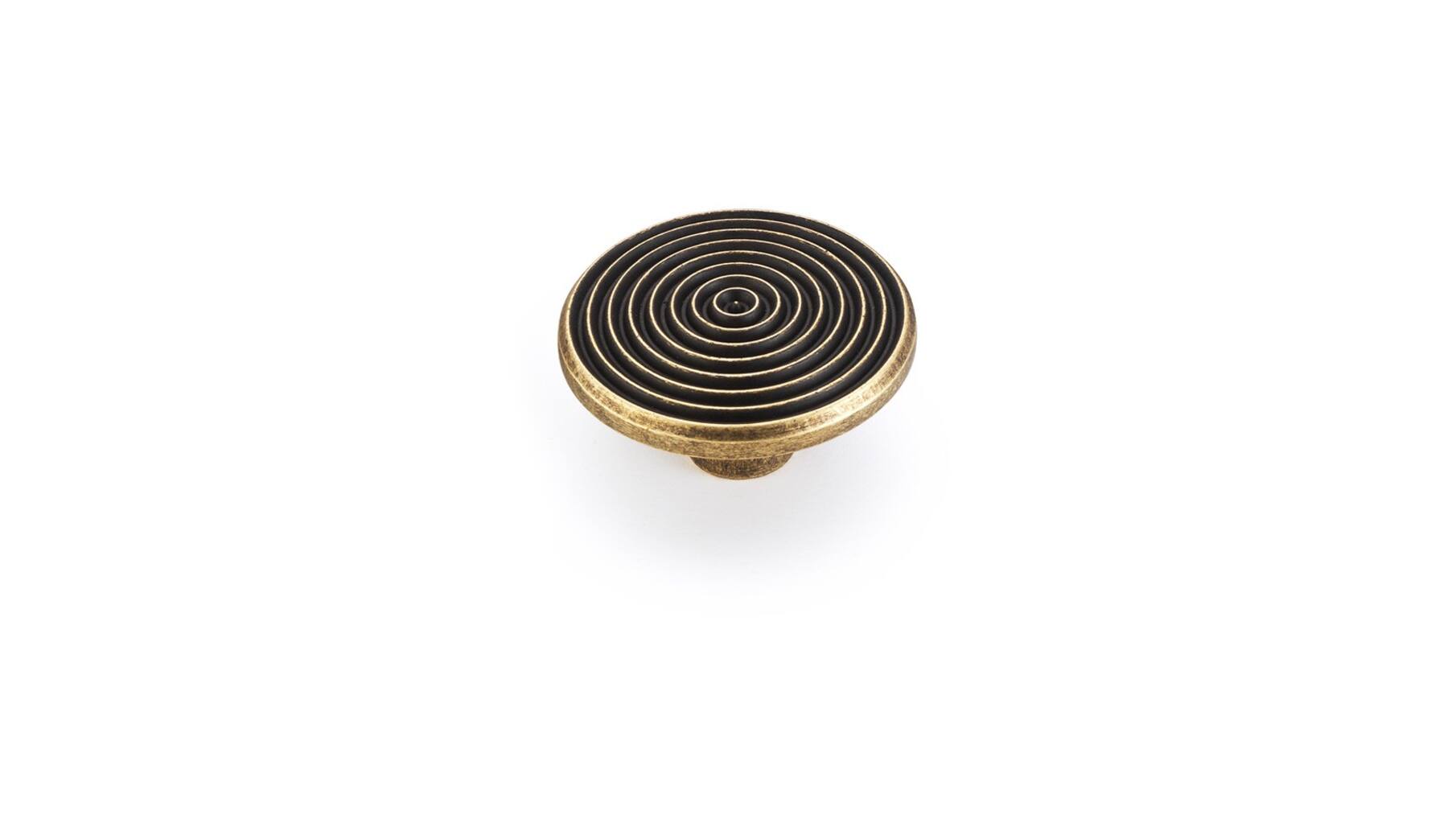 Knop LAPS verguld 45mm rond met ribbels