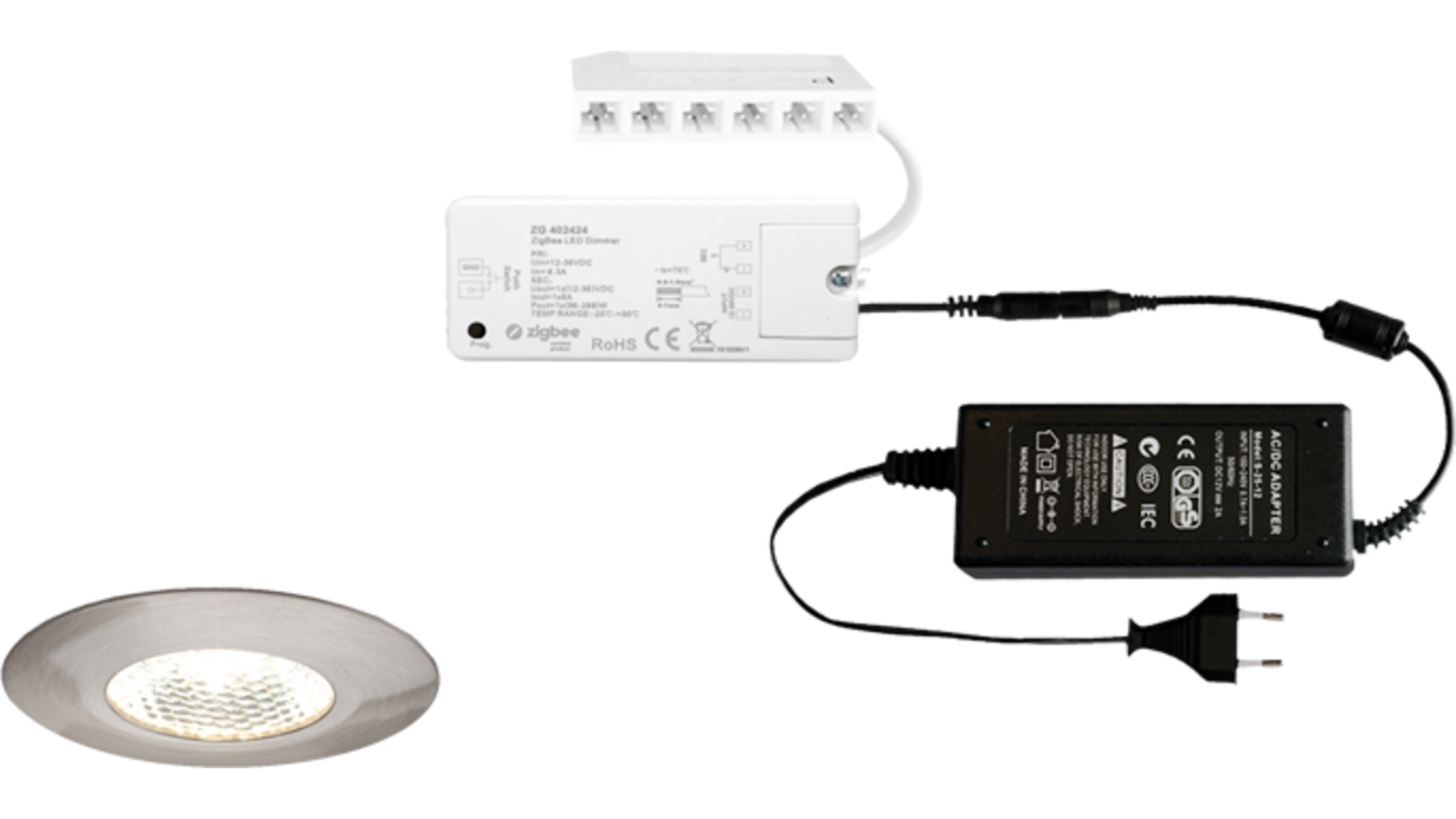 4x Pixel 24V RVS Look + ZigBee ontvanger + Driver 24W