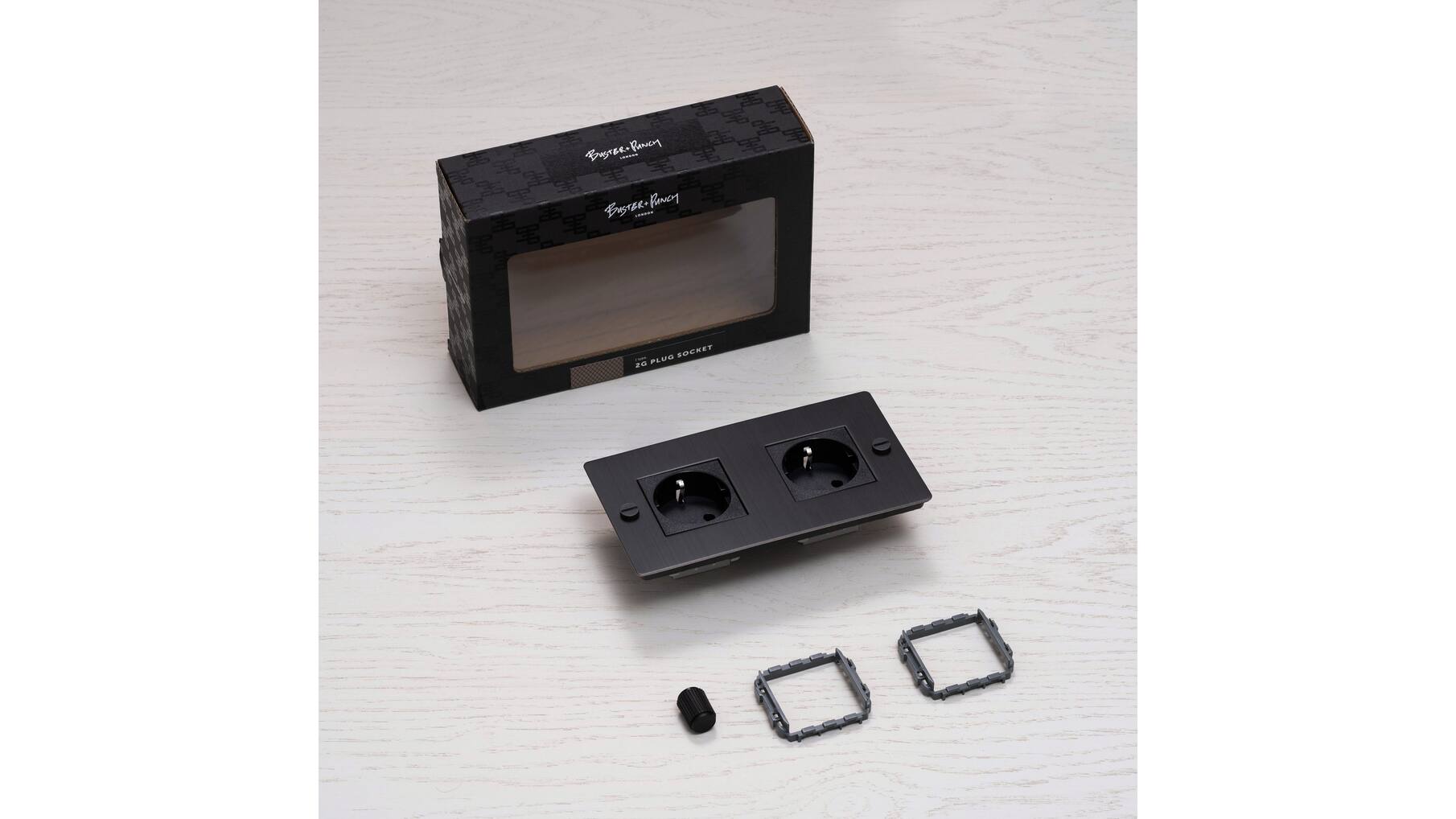 EU 2G Socket/Schuko Type F/Black