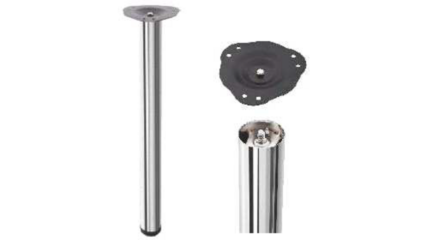 Tafelpoten 60mm 820mm dikte 0,9mm glans chroom set van 4