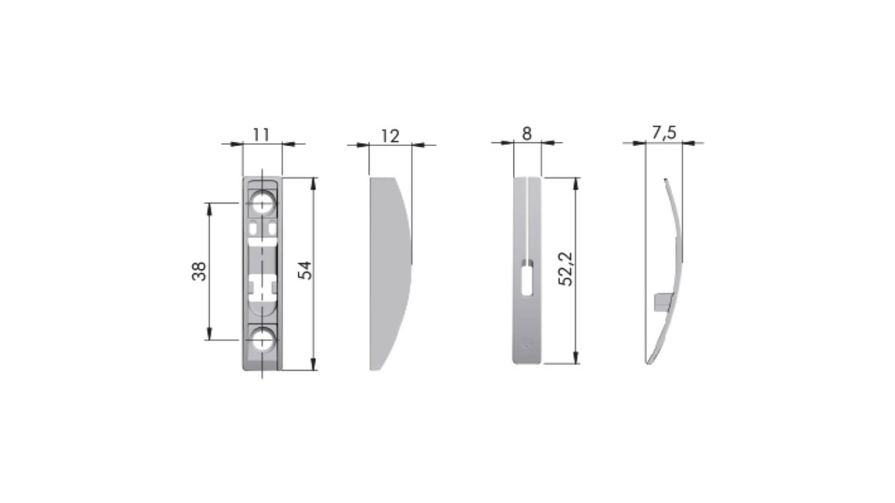 Klepbevestiging KIARO EASY opschroef, wit