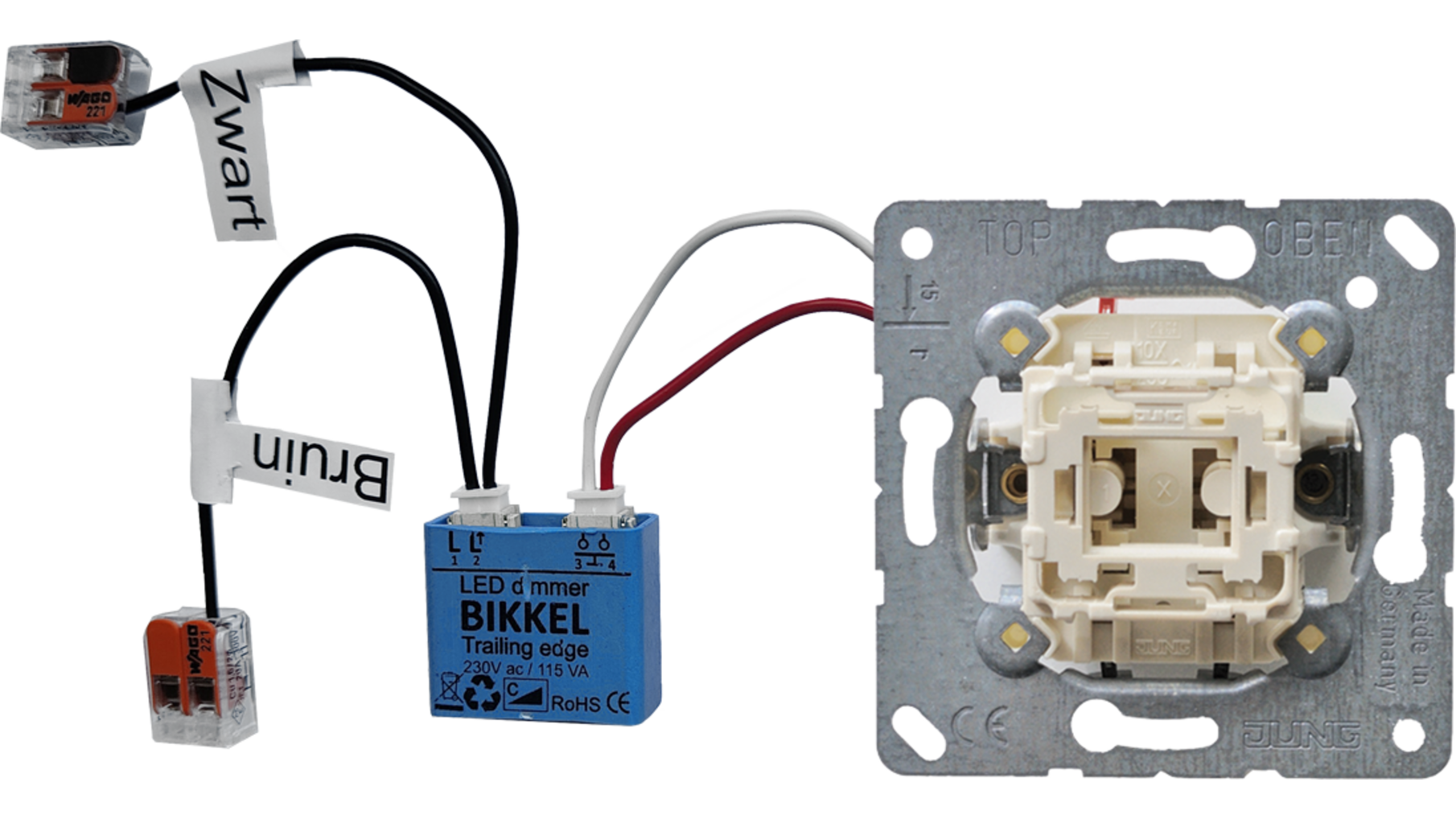 Jung  externe impulsdrukker + Micro RC LED dimmer