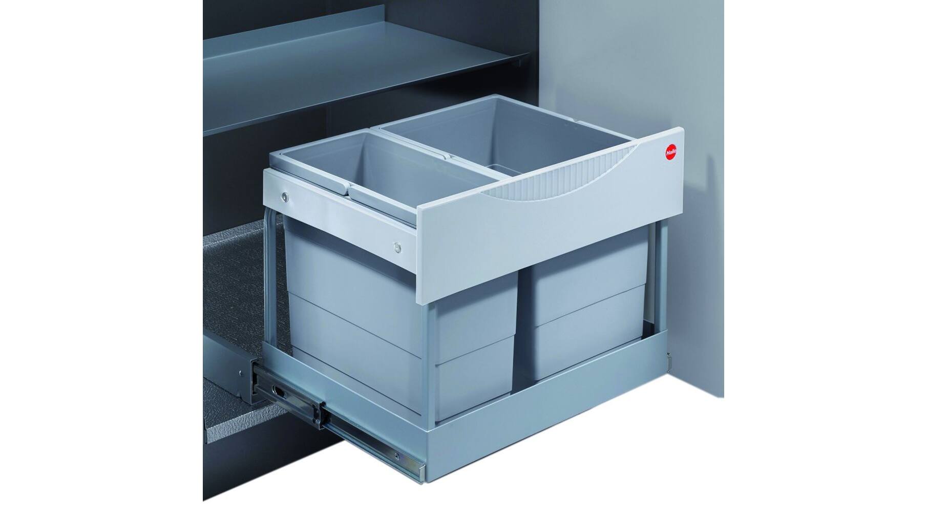 Inbouwafvalemmer Tandem, 30L,1x 12 + 1 x 18 liter
