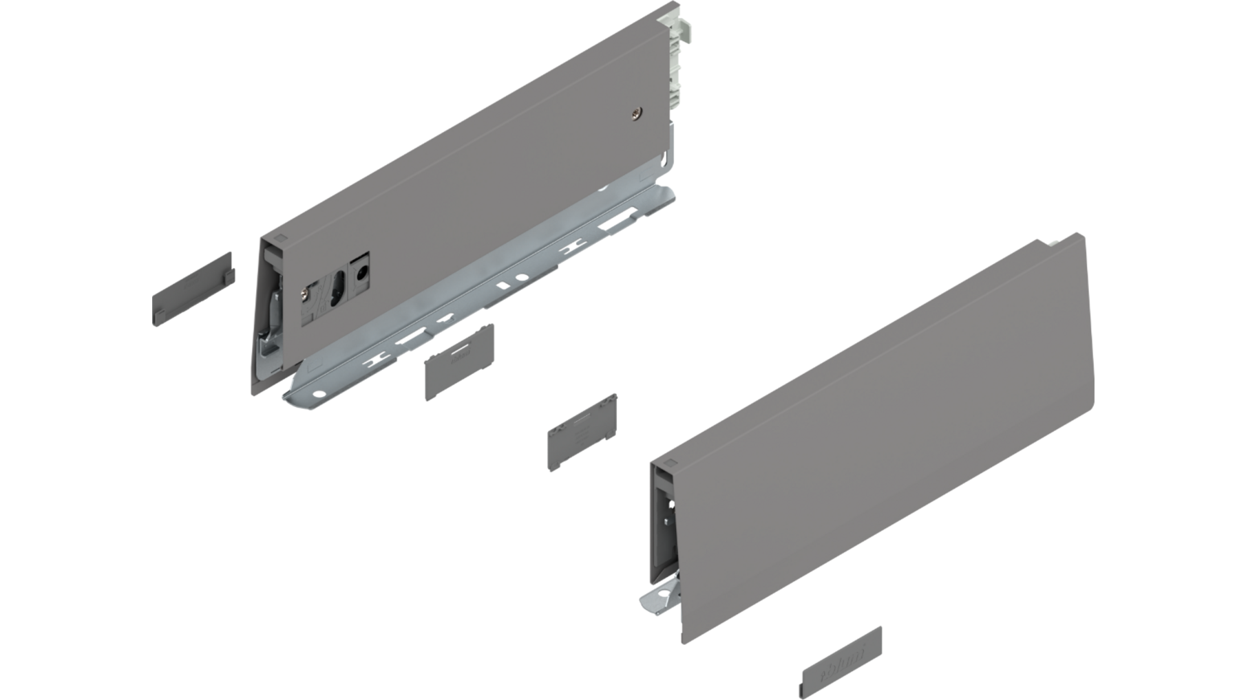 Merivobox zijkant M-hoogte, R+L, 270mm kleur: indium grijs