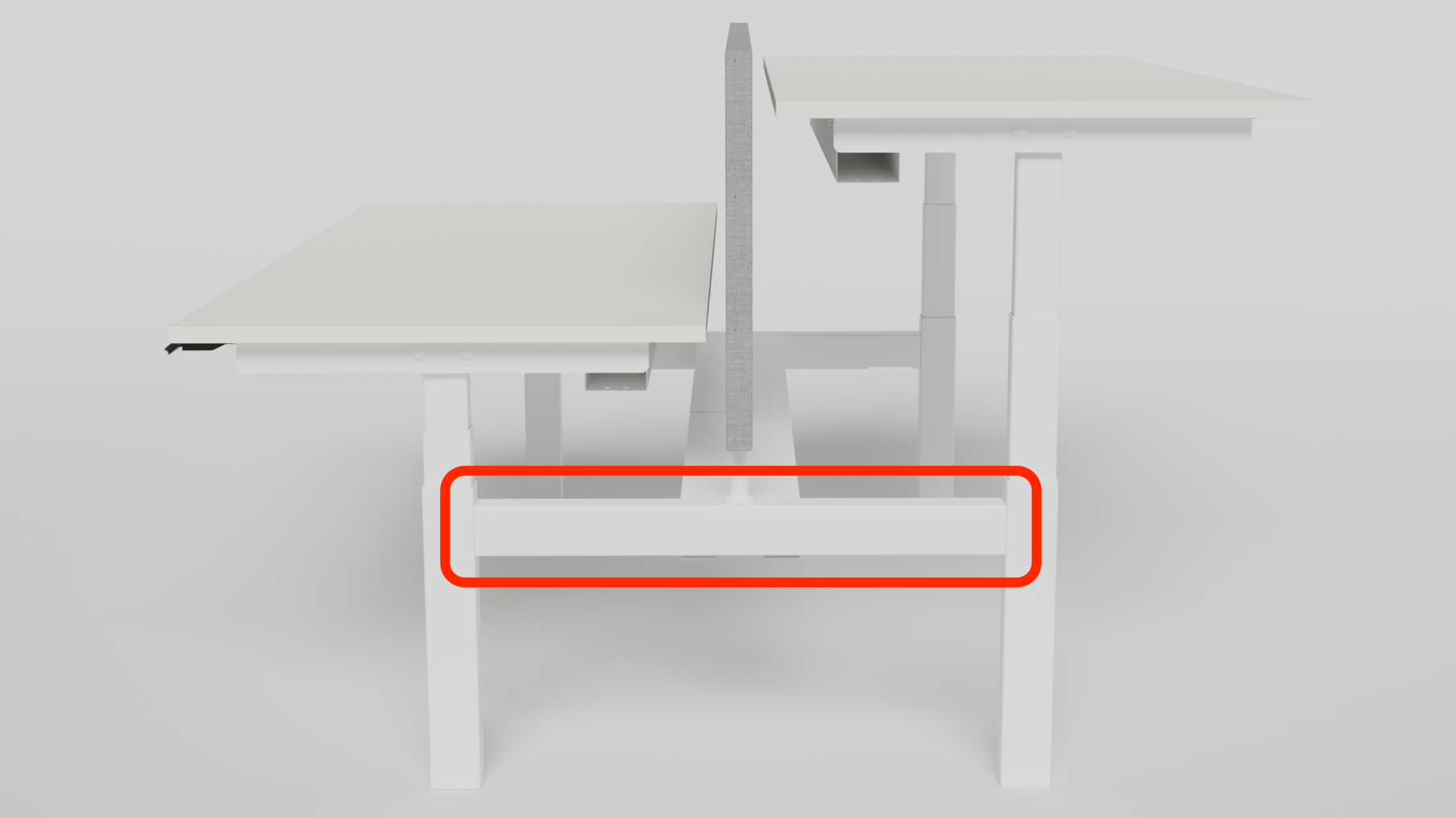 Beam voor de Milano Duo, wit RAL9016, 80x50x620