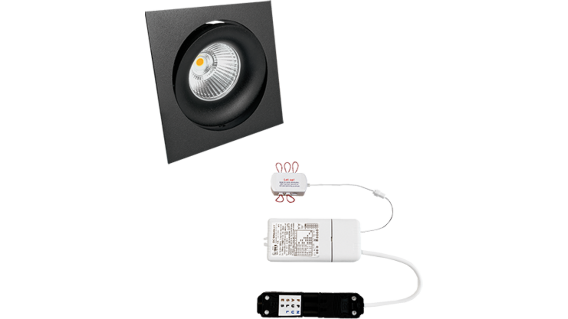 6xCádiz Vierk. zwart+6x powerled 7W+6x verl+driver+wieland