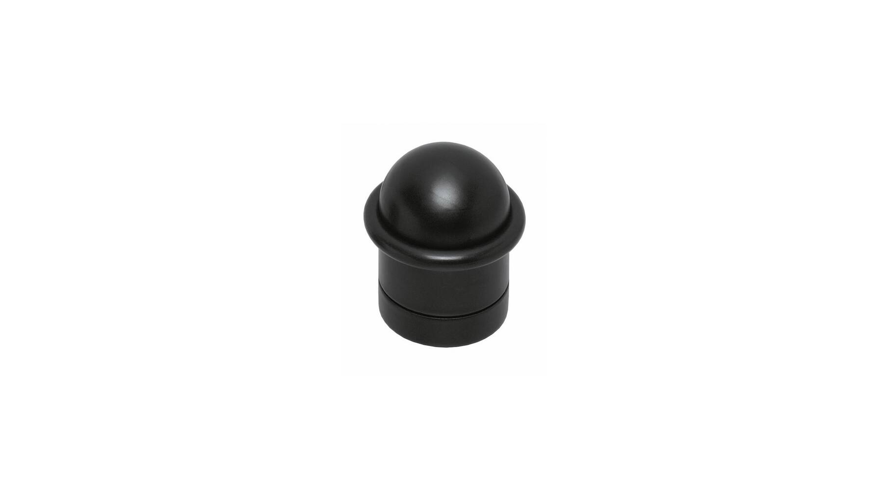 Deurstop met ring mat zwart