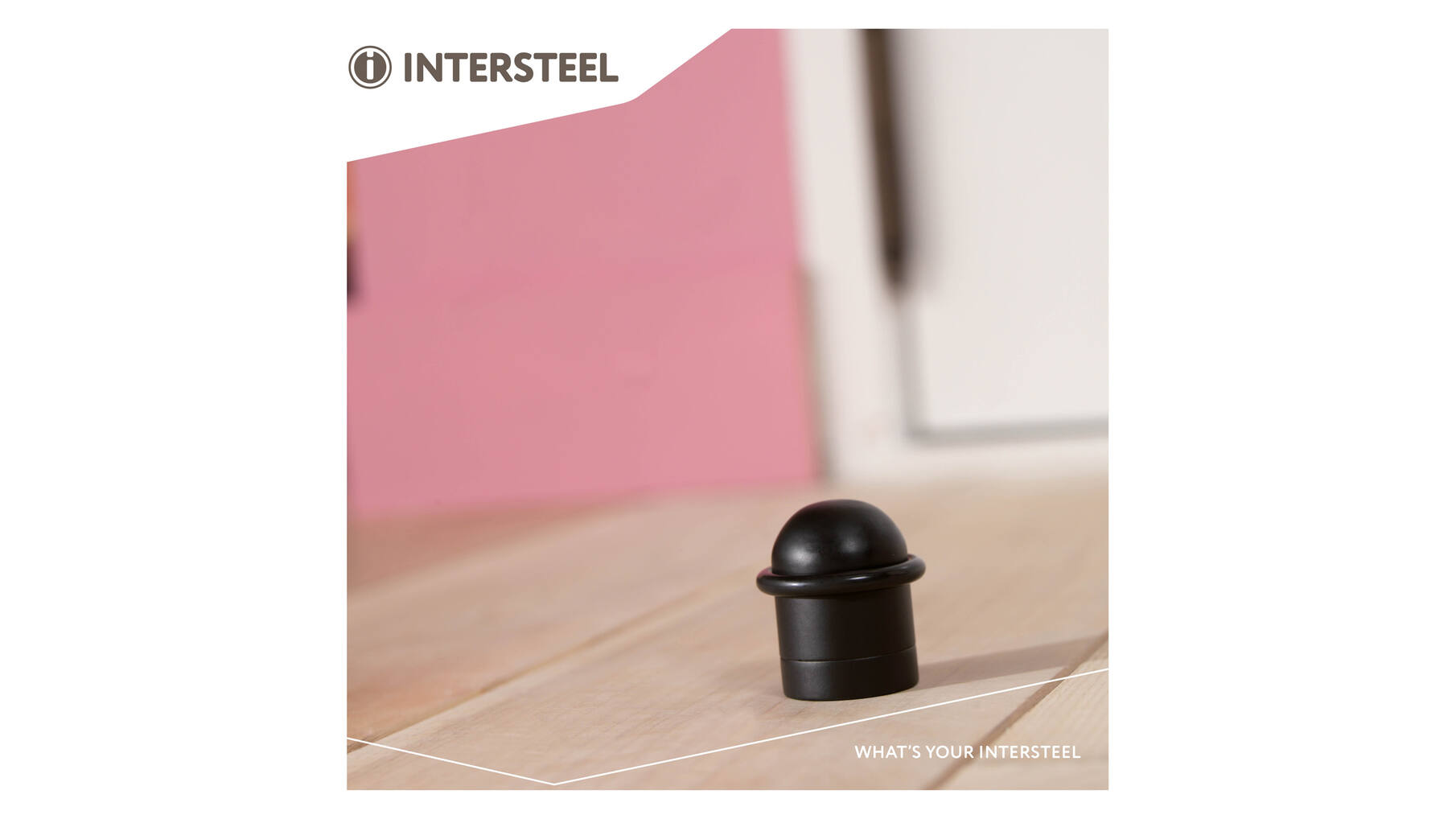 Deurstop met ring mat zwart