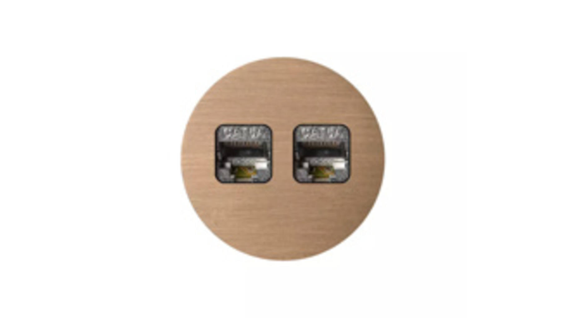 Rond 2.0 Data port  2 Keystones- t.less - light bronze