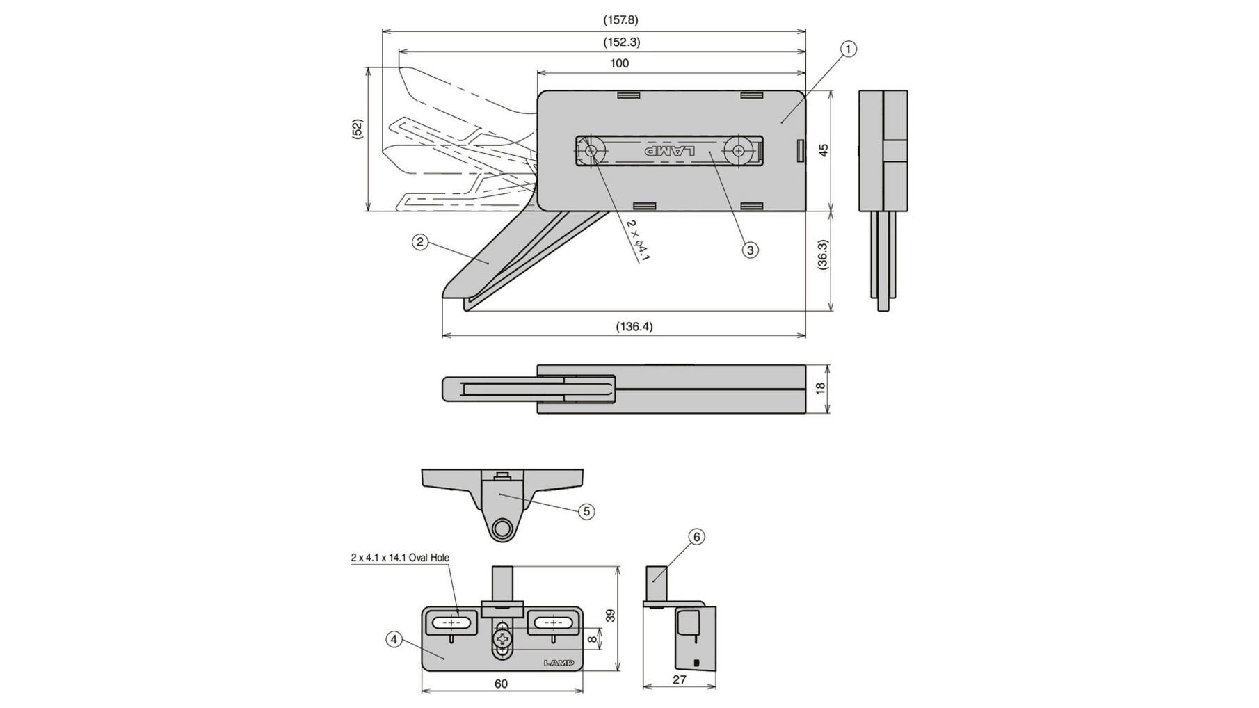 Demper - sluiting combinatie zwart voor deuren 25-40 kilo