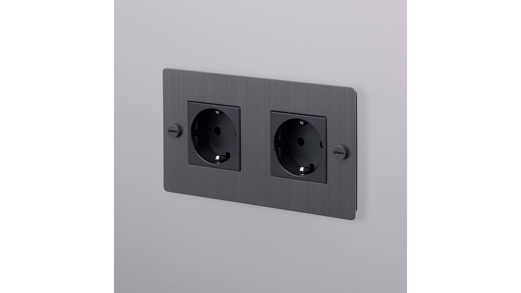 EU 2G Socket/Schuko Type F/Smoked Bronze