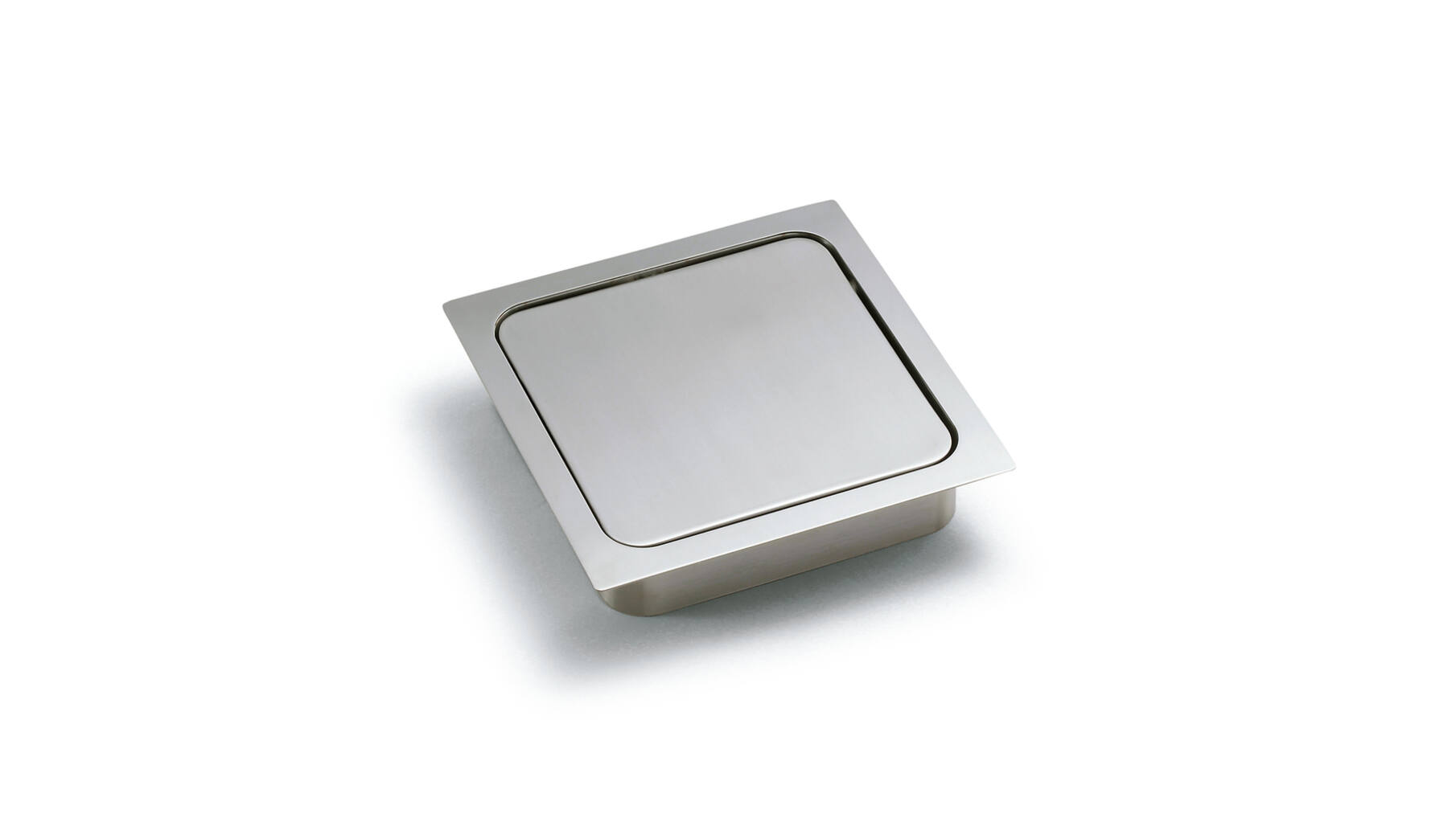Afvaldoorlaat 170x170mm RVS mat met soft close deksel