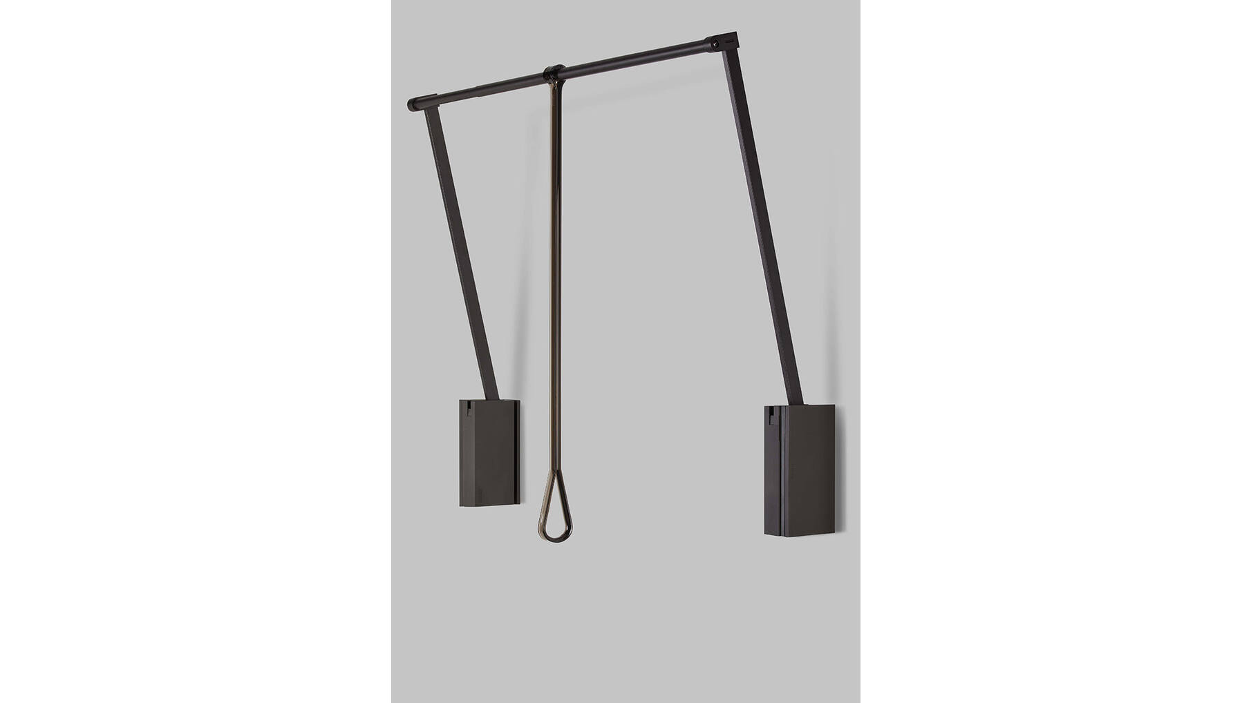 Garderobelift met dubbele soft close 560-950mm bruin/bruin