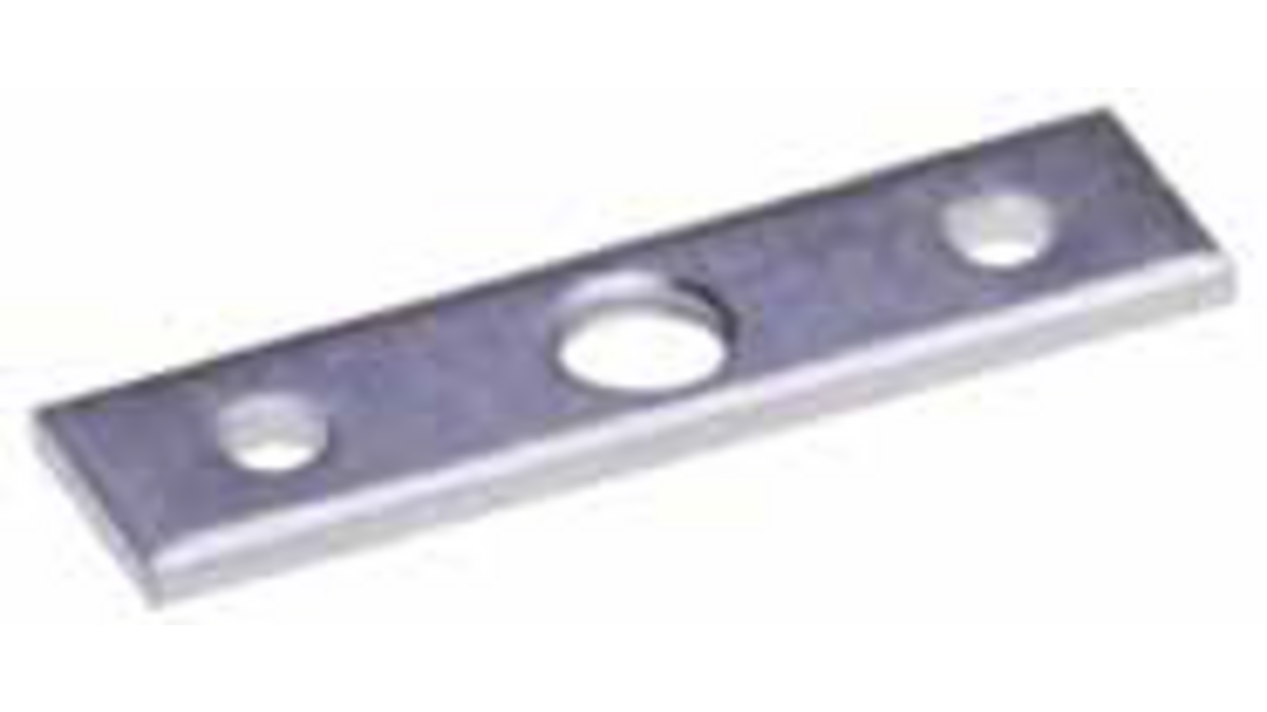 Plaat M10 verzinkt, 60 x 16 x 3mm,  gatafstand 40mm