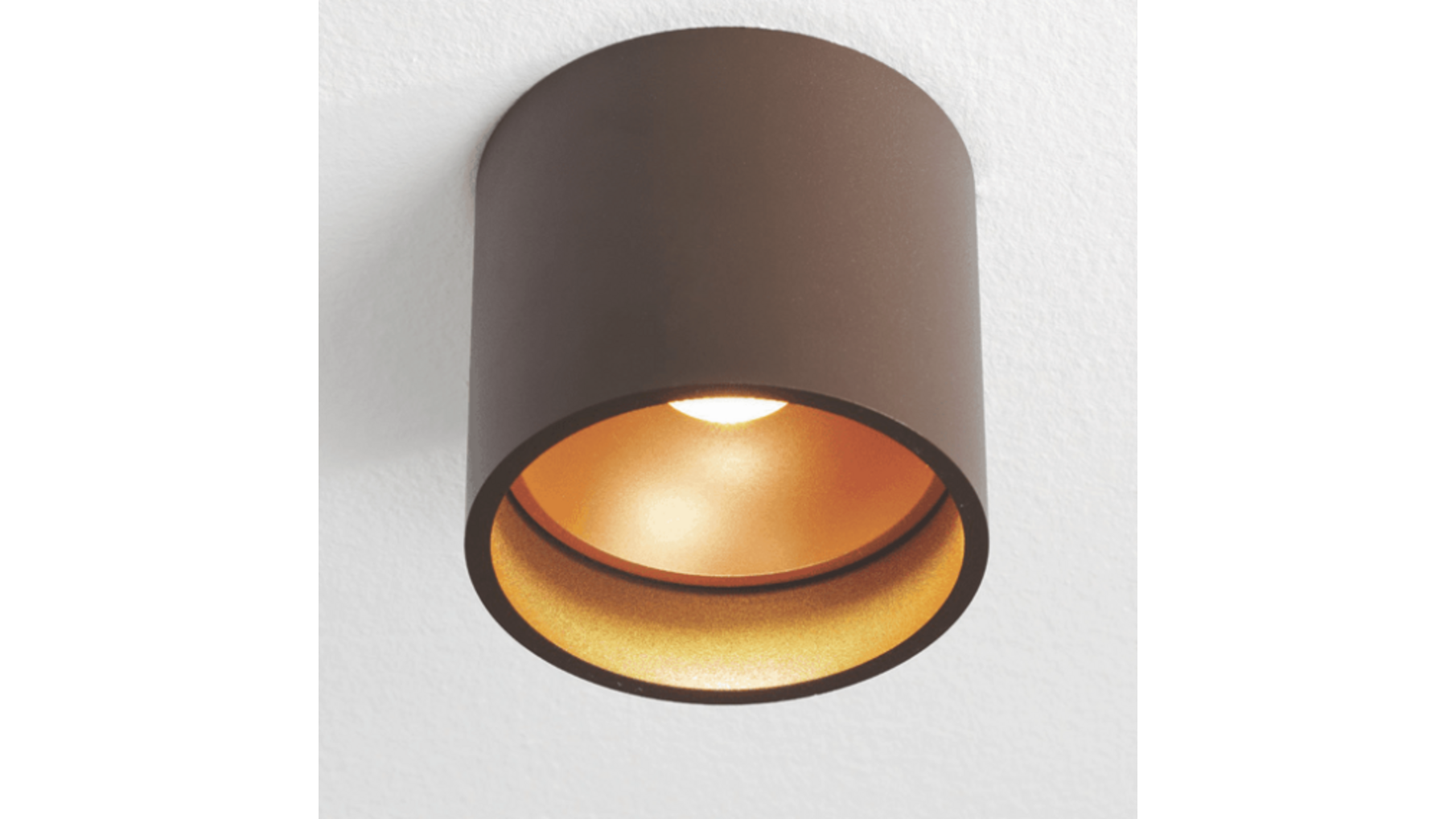 Plafondspot Santander rond opbouw BRUIN/GOUD dimbaar IP20
