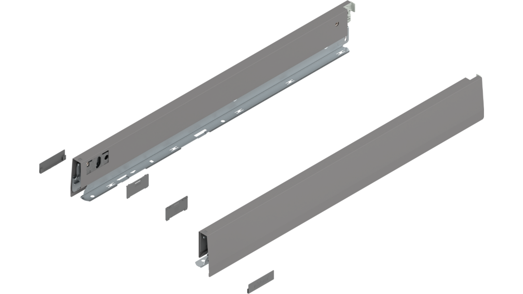 Merivobox zijkant N-hoogte, R+L, 550mm kleur: indium grijs