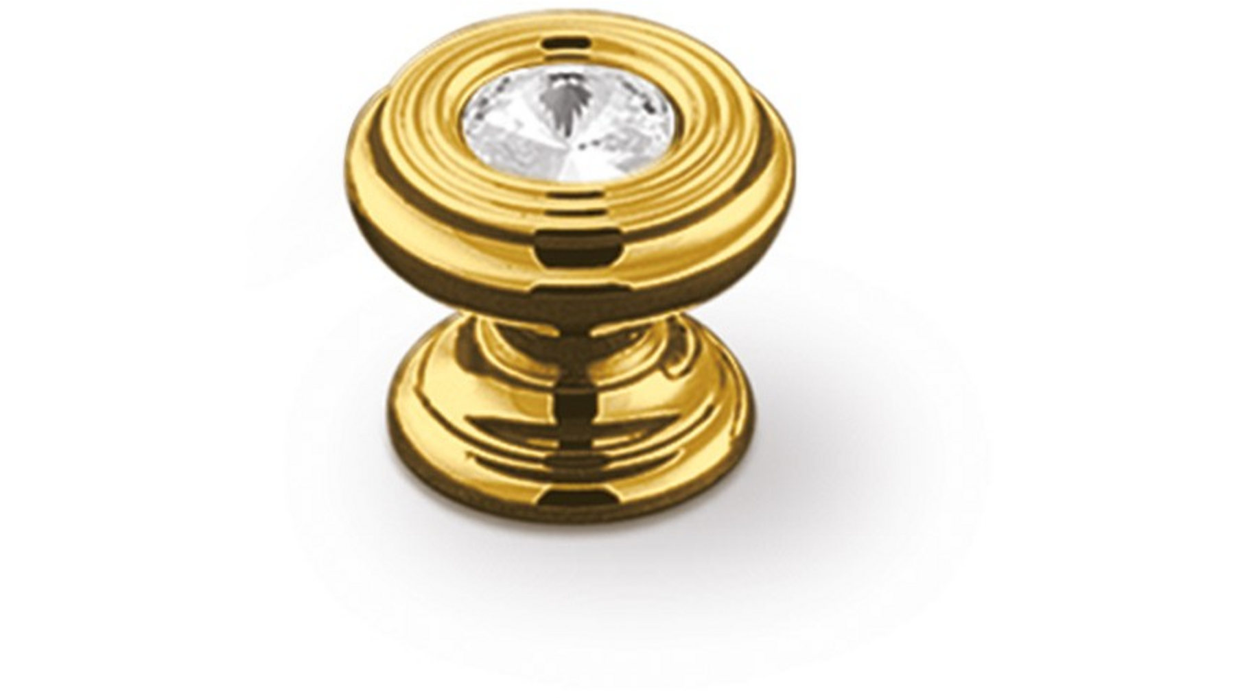 Knop 25mm, verguld met SWAROVSKI CRYSTAL inleg