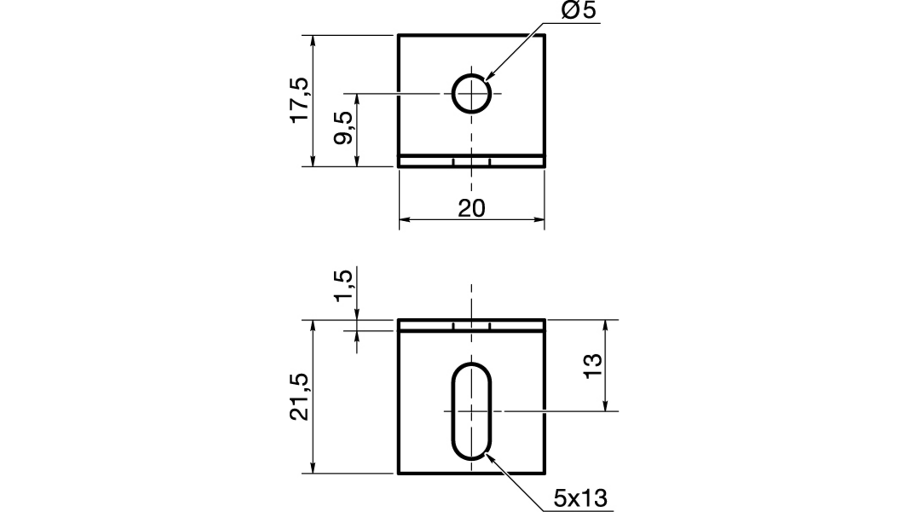 Verbindingshoek 17.5 x 20 x 1.5mm verzinkt