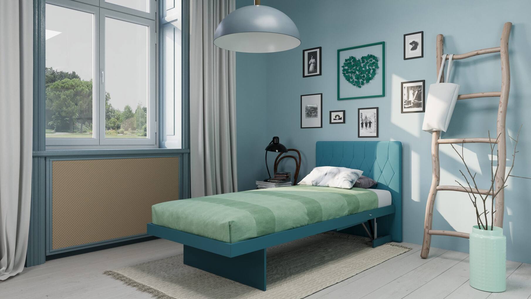 Speedy WALLETTO enkel opklapbed wandmontage, matras 90x200cm