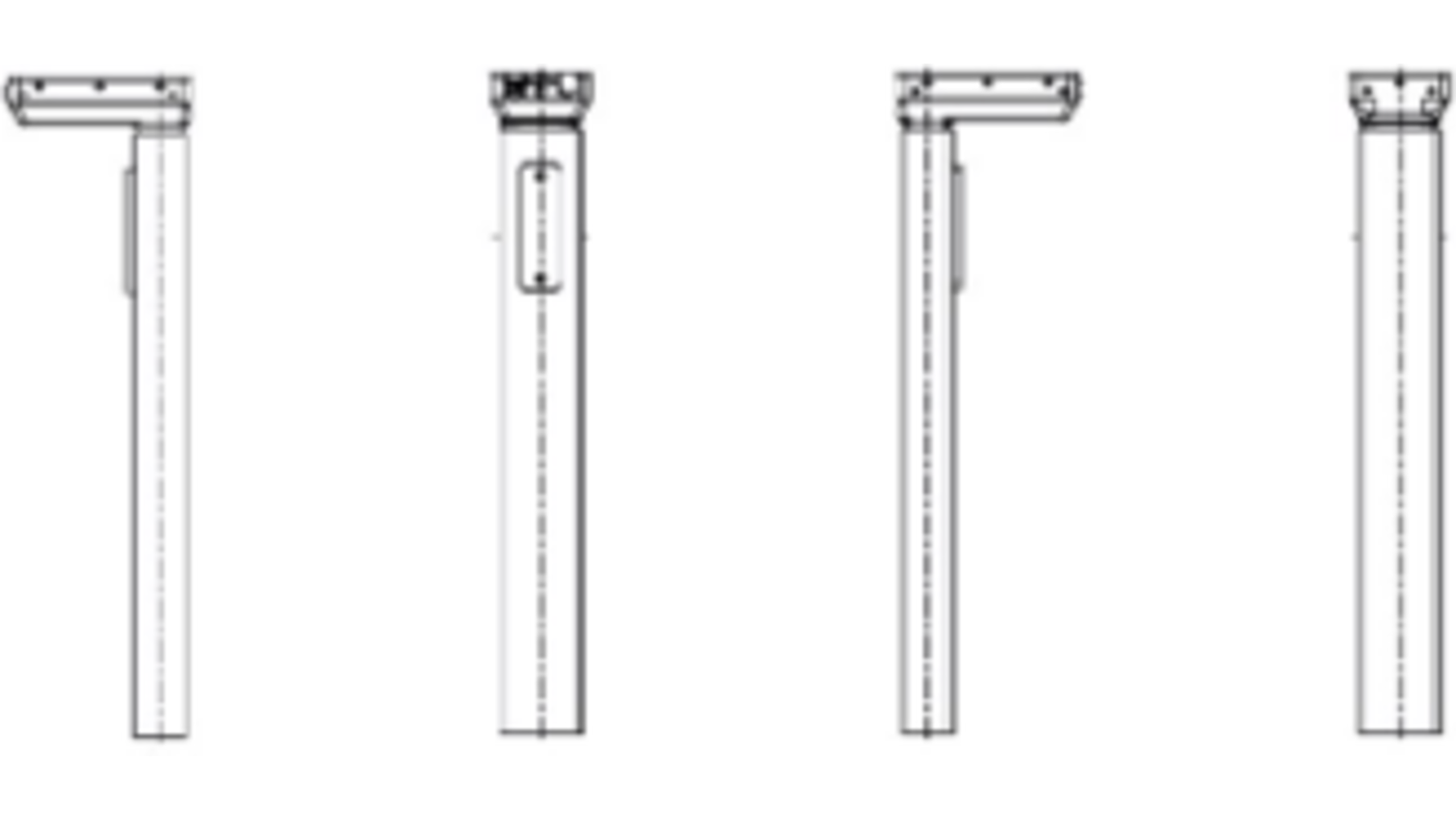 Hefkolom DL5 zwart RAL9005, inclusief bracket.