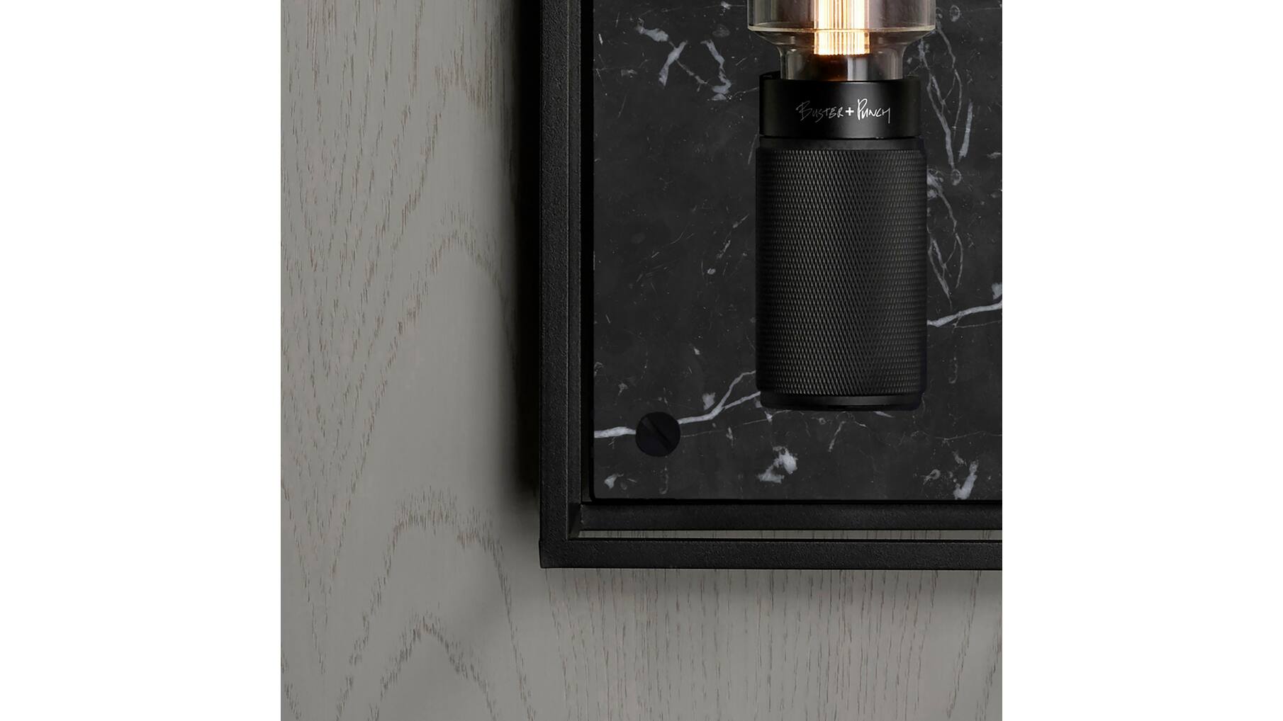 Caged Wall Light/Large/Black Marble