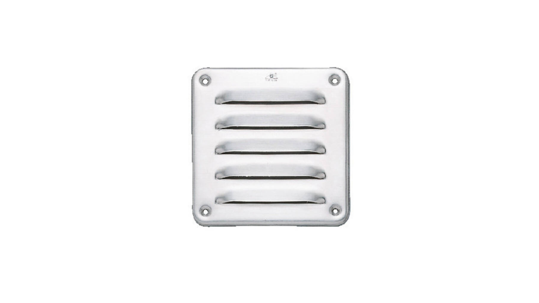 Luchtrooster mat RVS 115x115mm, 5 sleuven