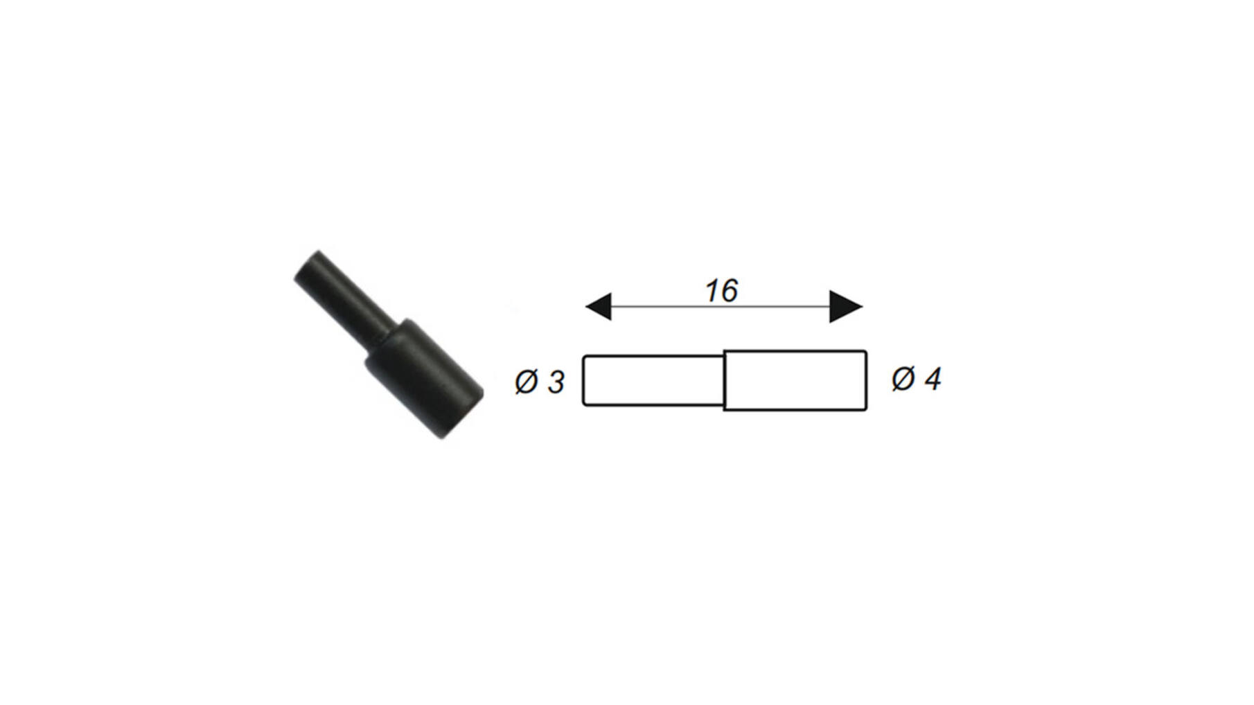 Plankdrager 3/5 zwart