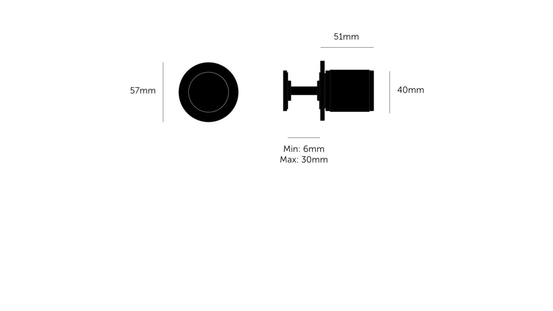 Fixed Door Knob/Single-Sided/Linear/Steel