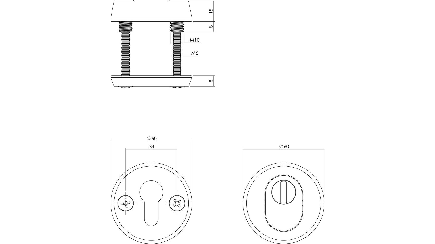 Veiligheidsrozet SKG3 rond+kerntrekbev. aluminium zwart