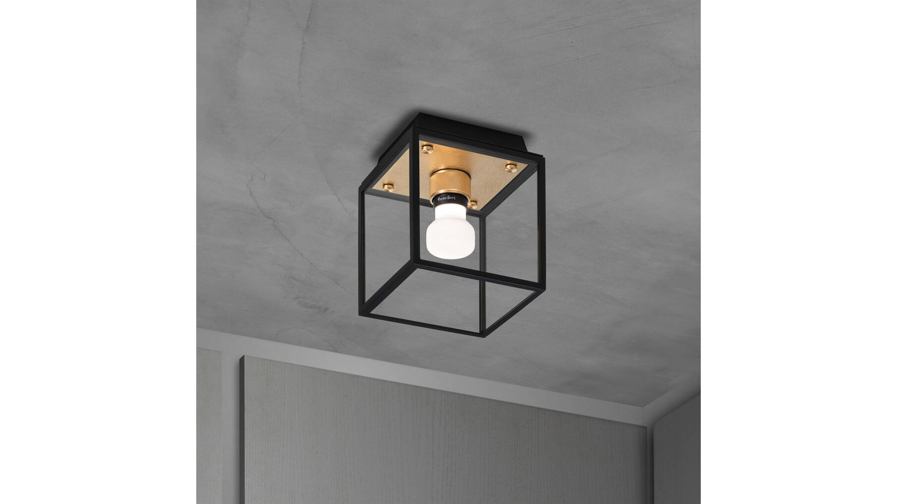 Caged Wet/Ceiling/Small/Brass