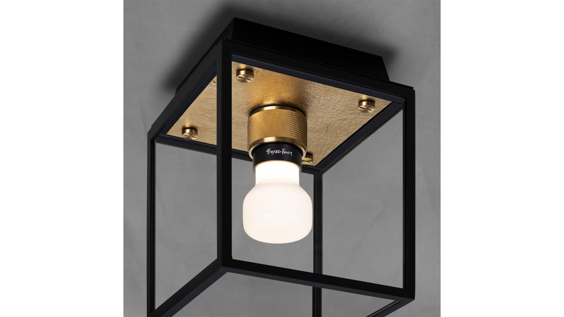 Caged Wet/Ceiling/Small/Brass
