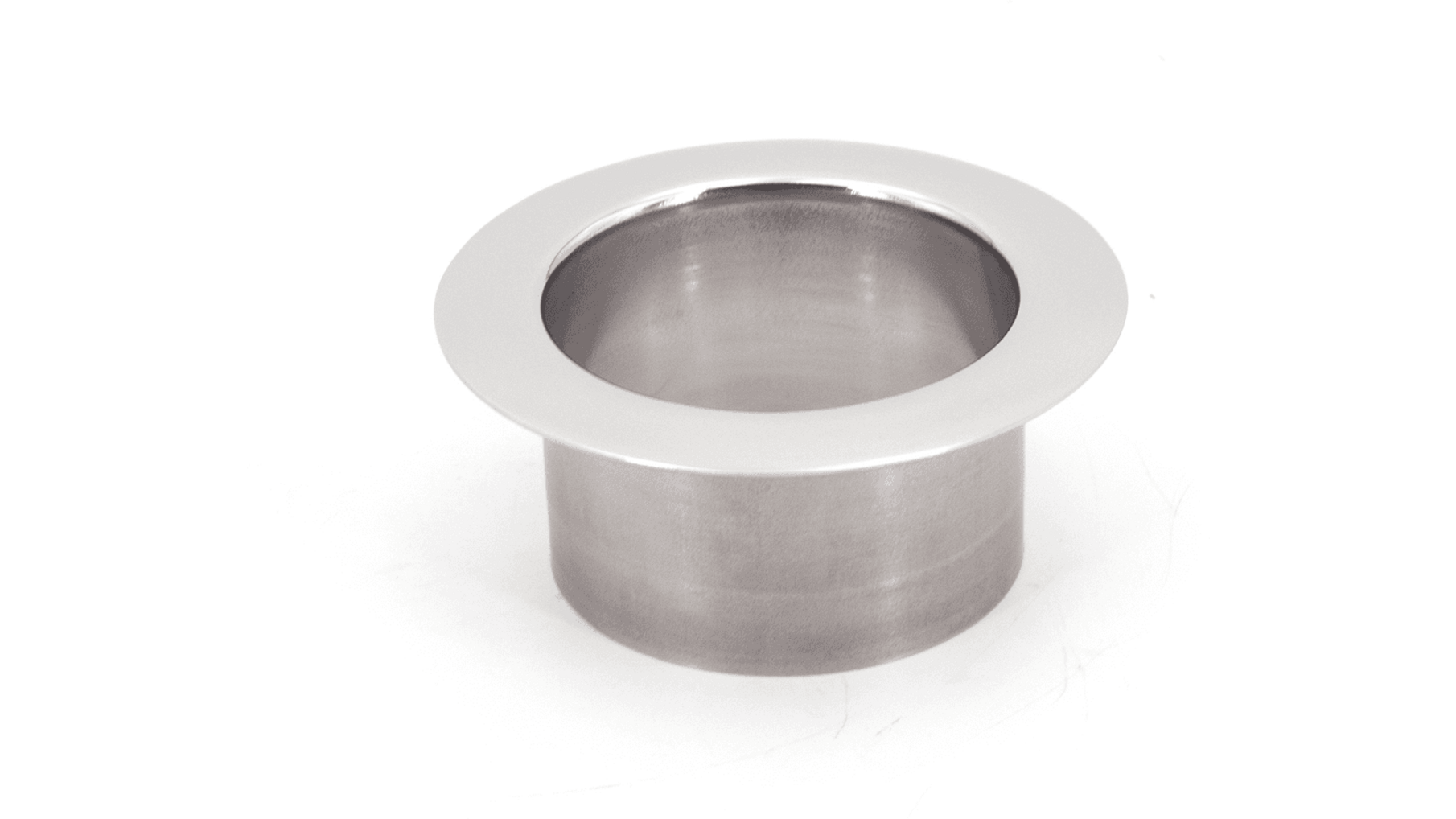Afvaldoorlaat rond RVS glanzend, boormaat 58mm, geen deksel