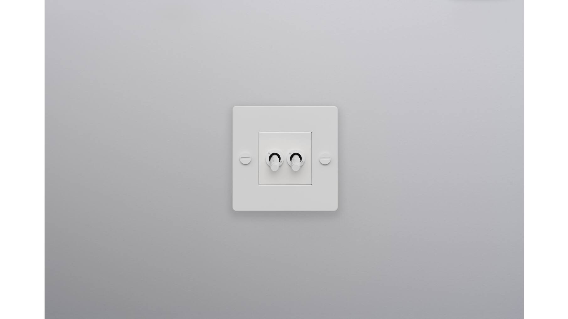 EU 1G Double Toggle Switch/w/out B+P Logo/White