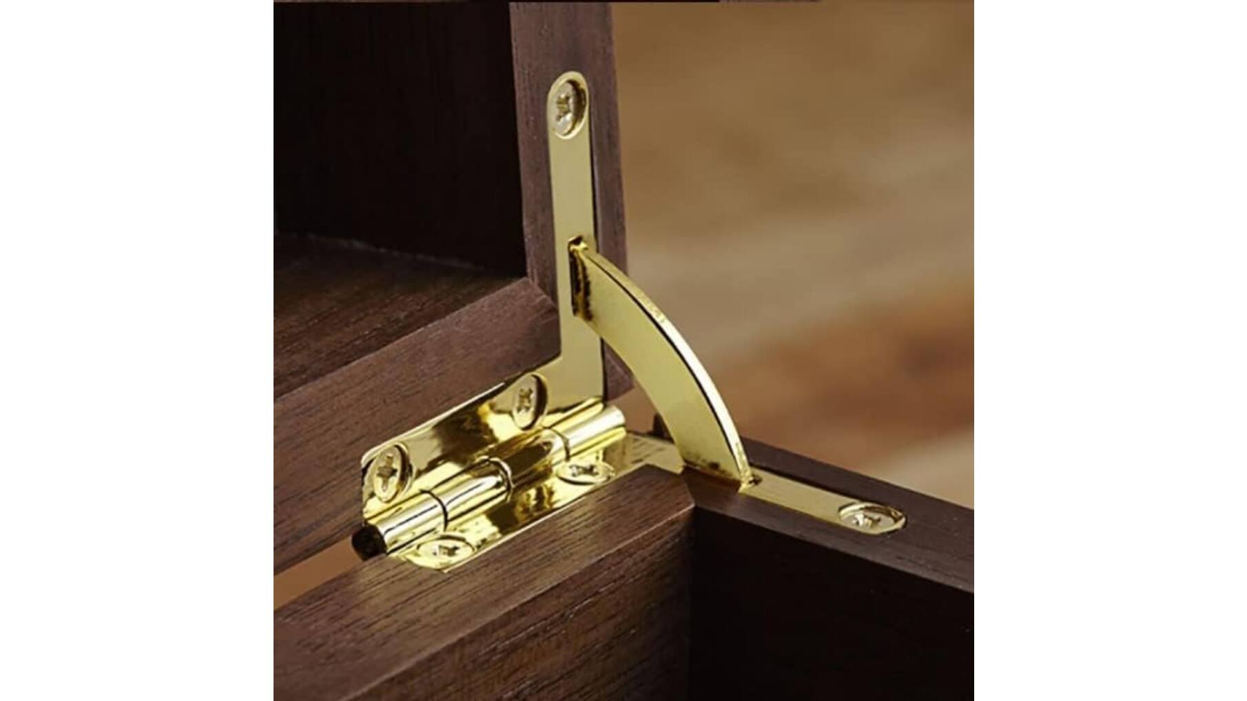 Vierhoekscharnier 30x33mm vermessingd, 90 graden