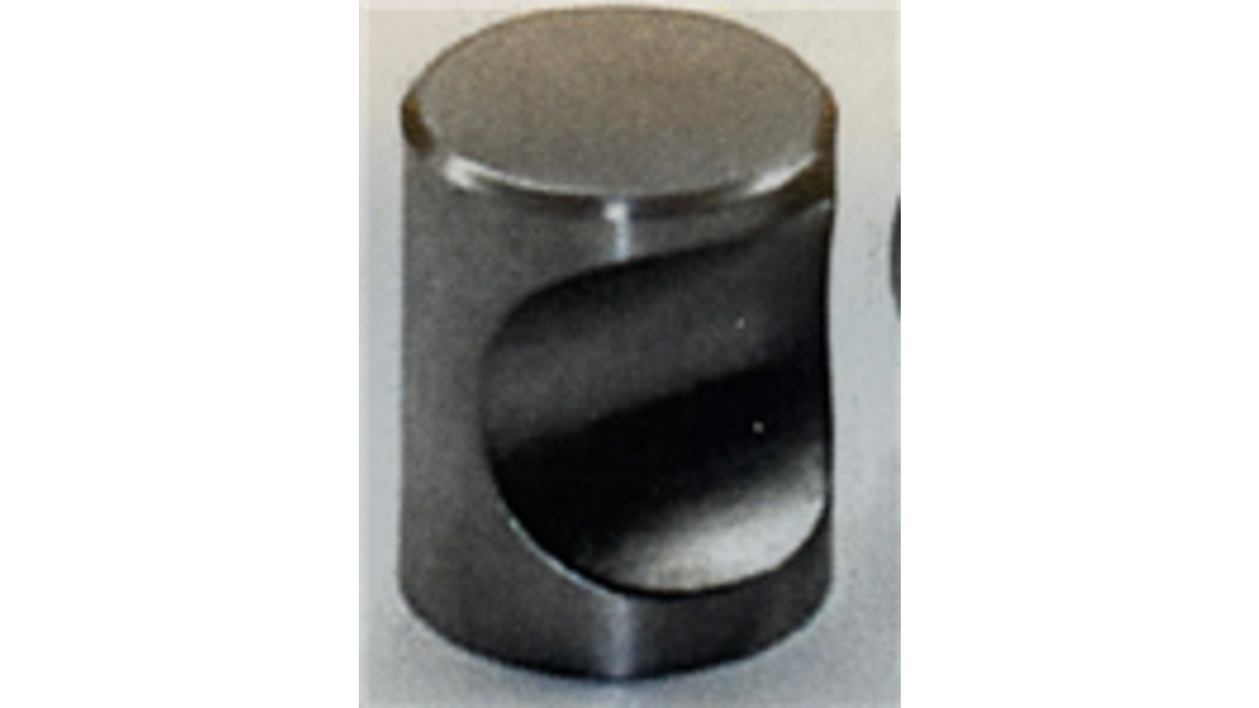 Knop diameter 21mm met uitsparing RVS geborsteld hoogte 25mm