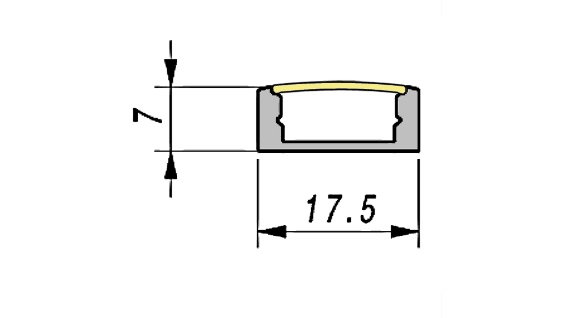 MC07 aluminium 24V Lengte:
