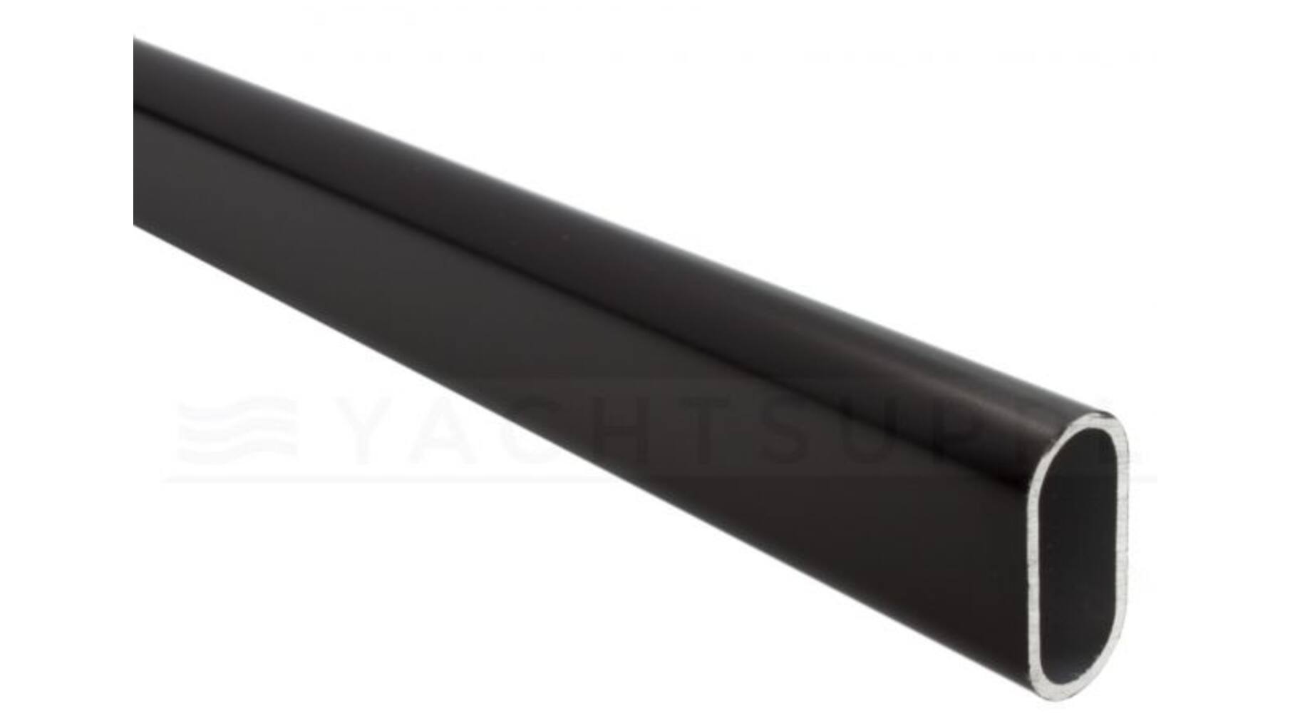 Roede 30x14mm aluminium mat zwart, lengte 1500mm
