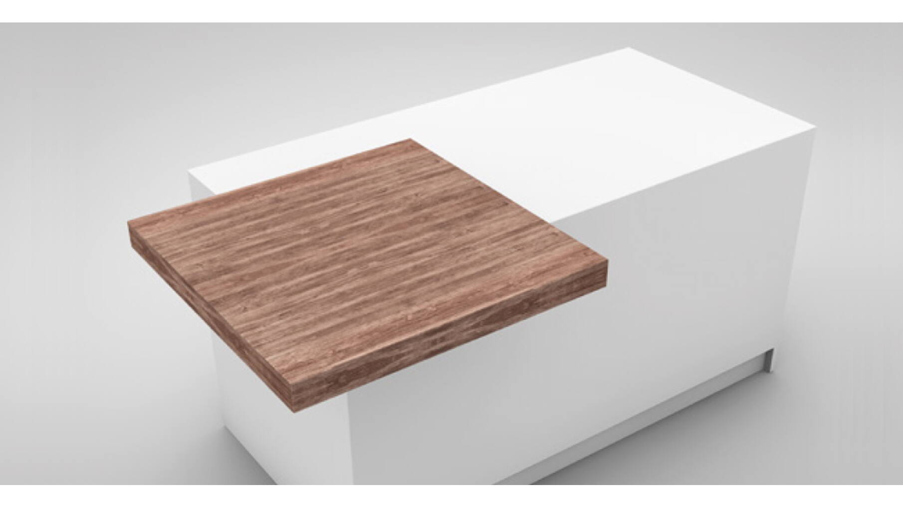 SURF Geleider voor keukentop lengte 600mm, 363mm uittrek-