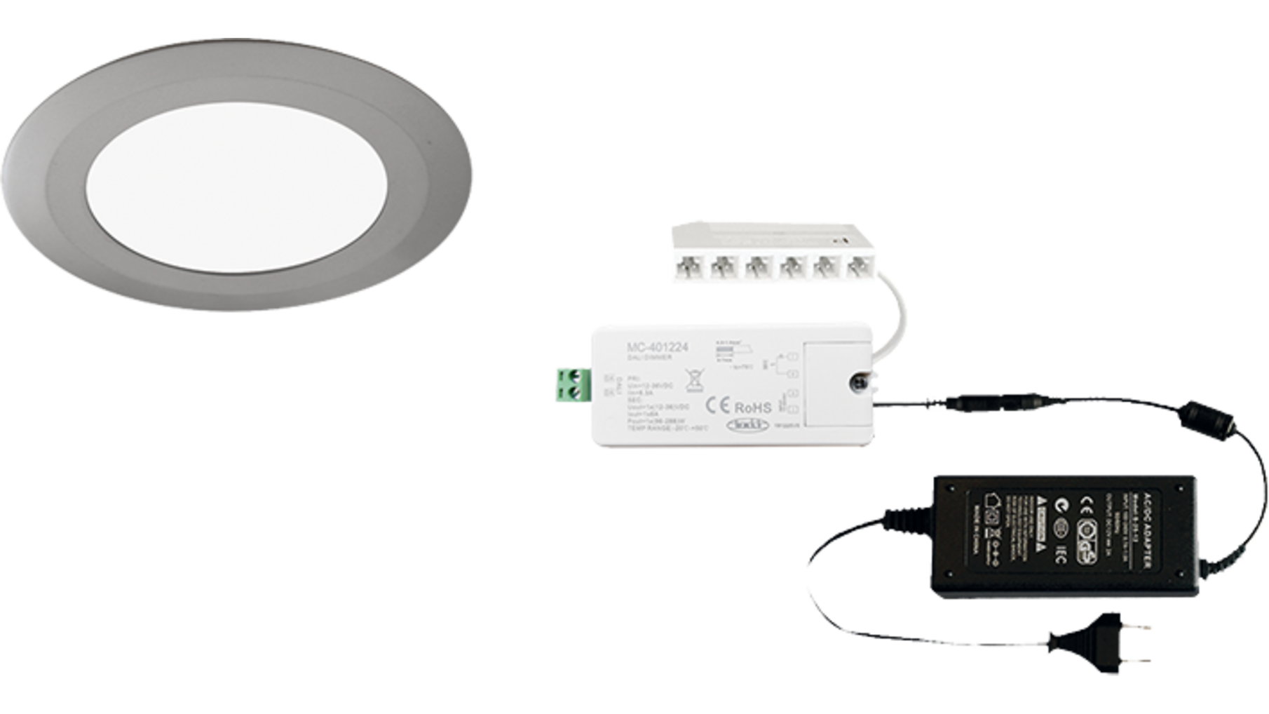 1x Date RVS Look 12V + MC-Easy + Driver 24W