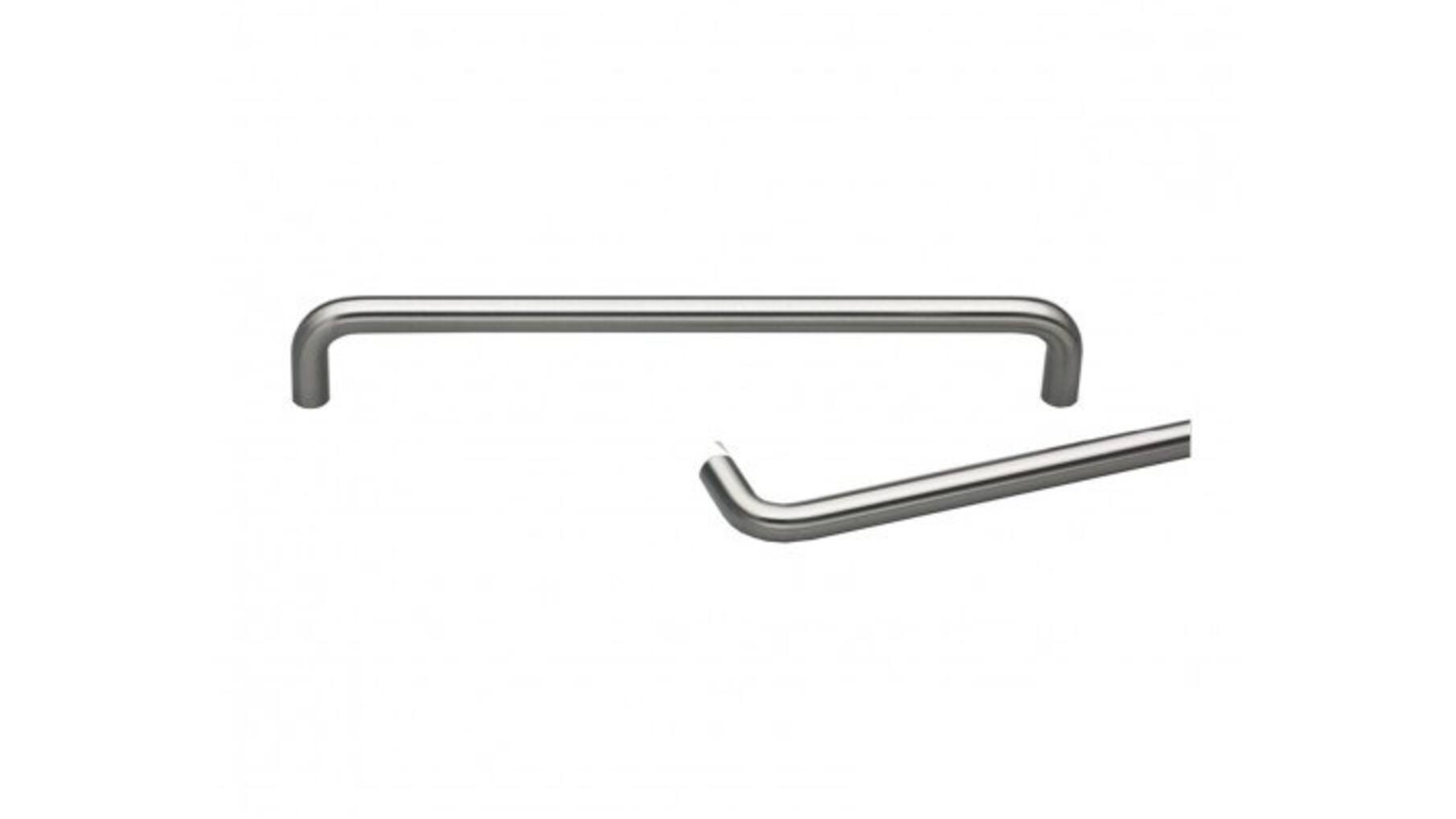 Greep 12x448mm recht RVS geborsteld, totale lengte 460mm