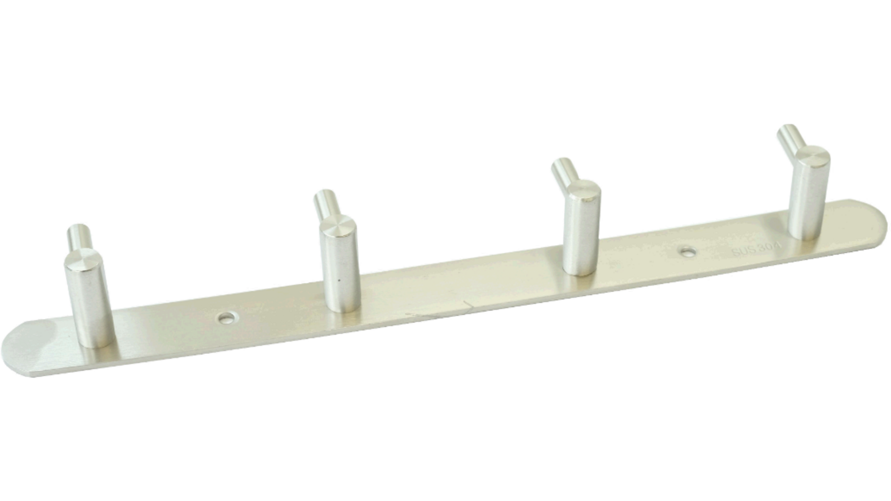 Kapstok met plaat 300x38mm, 4 haaks, ronde hoeken