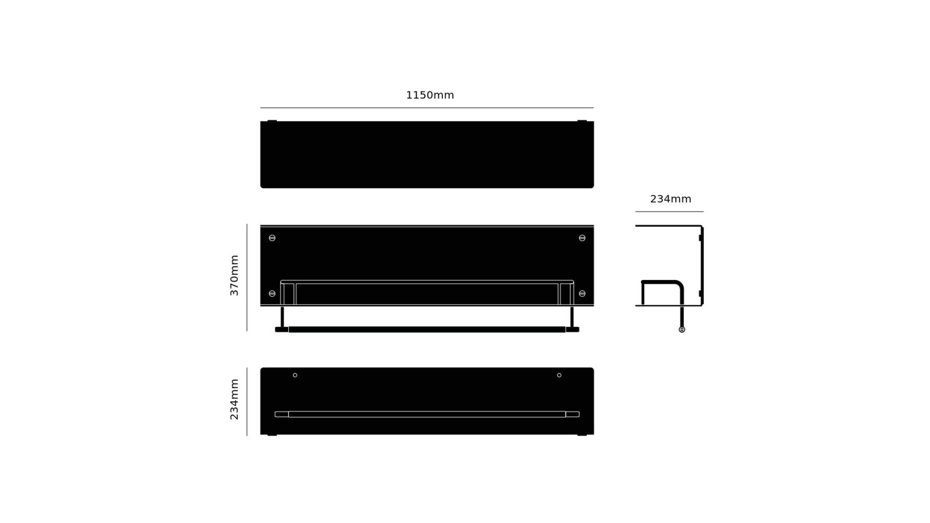 Hanger Shelf/Black/Gun Metal