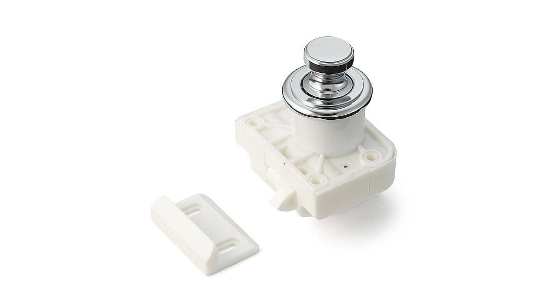 Drukknop glans chroom met rozet glans chroom