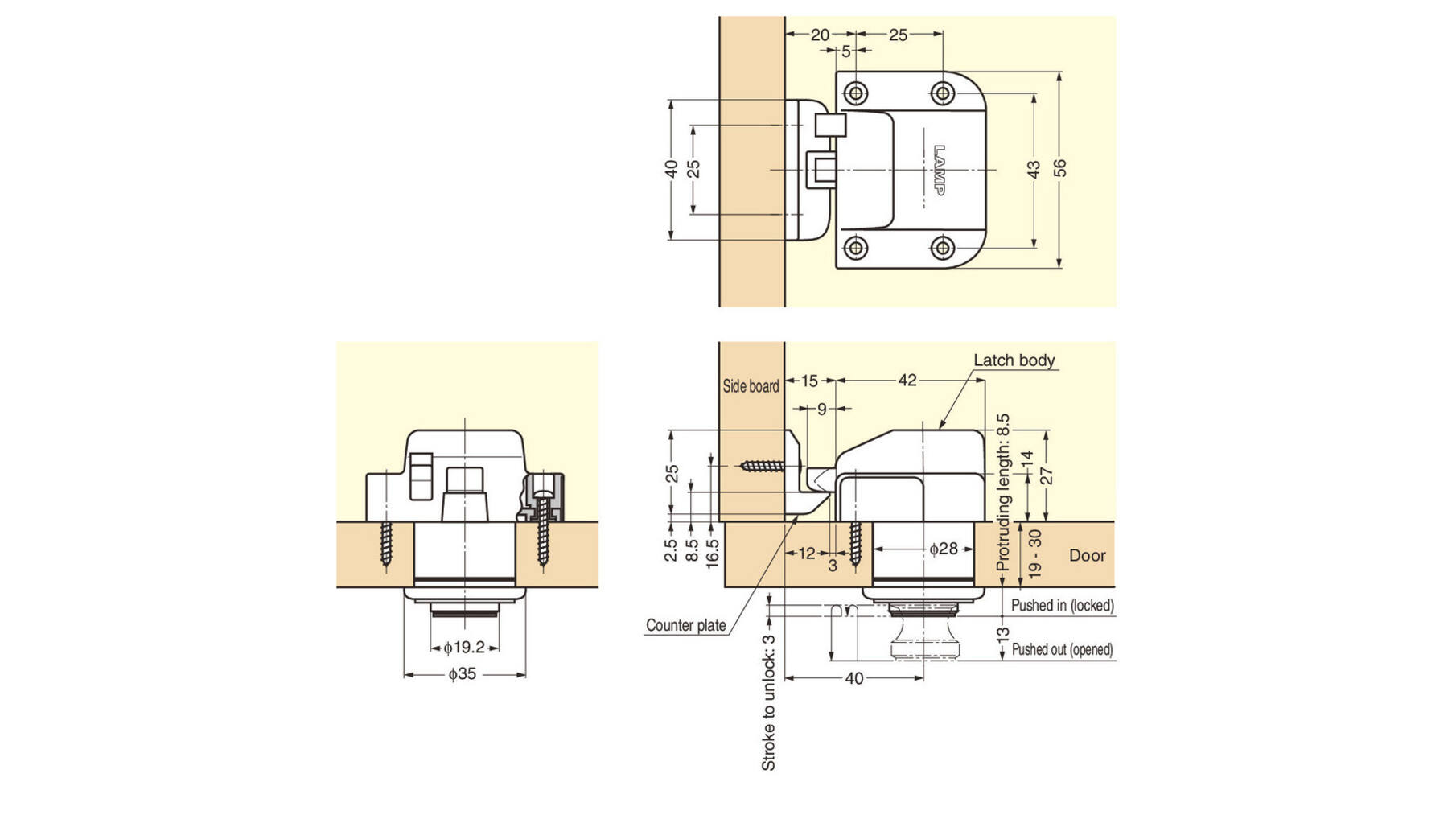 Drukknop glans chroom met rozet glans chroom