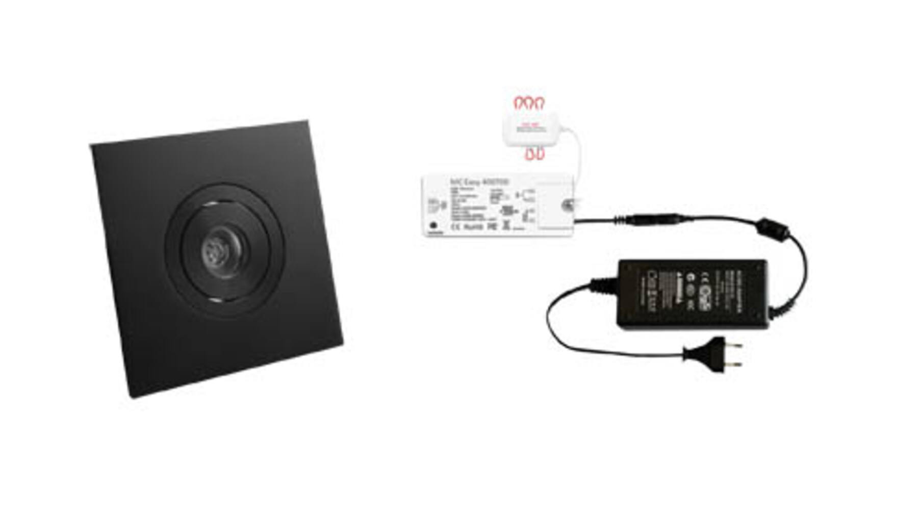 2x Monza vierkant zwart +2x verlengs + MC-Easy + Driver 24W